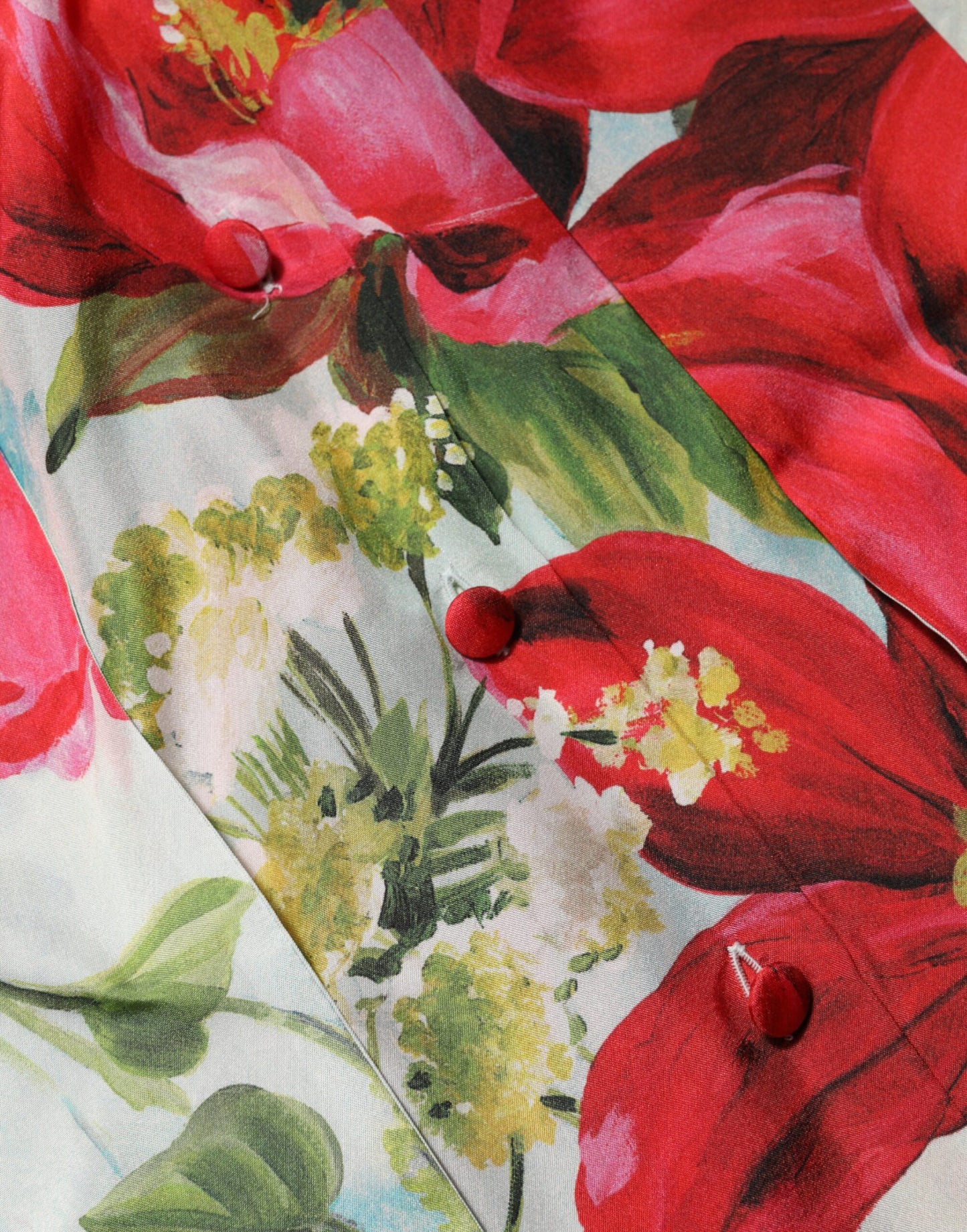 Dolce & Gabbana Top blusa a maniche lunghe con stampa floreale multicolore