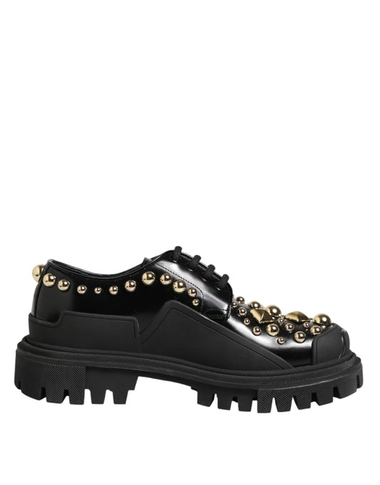 Scarpe Derby Dolce & Gabbana in pelle nera con cristalli gioiello