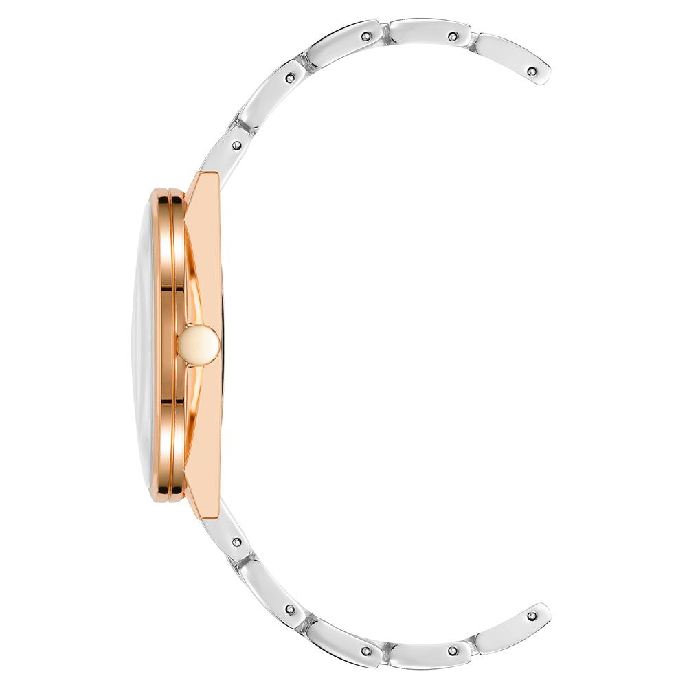 Nine West Gray Metal Dress Watch