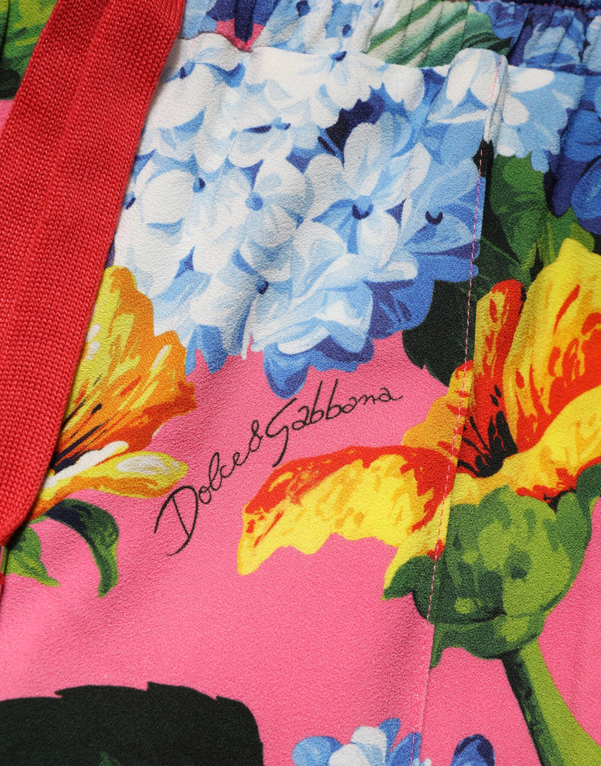 Pantaloni jogger a vita media con stampa floreale multicolore Dolce & Gabbana
