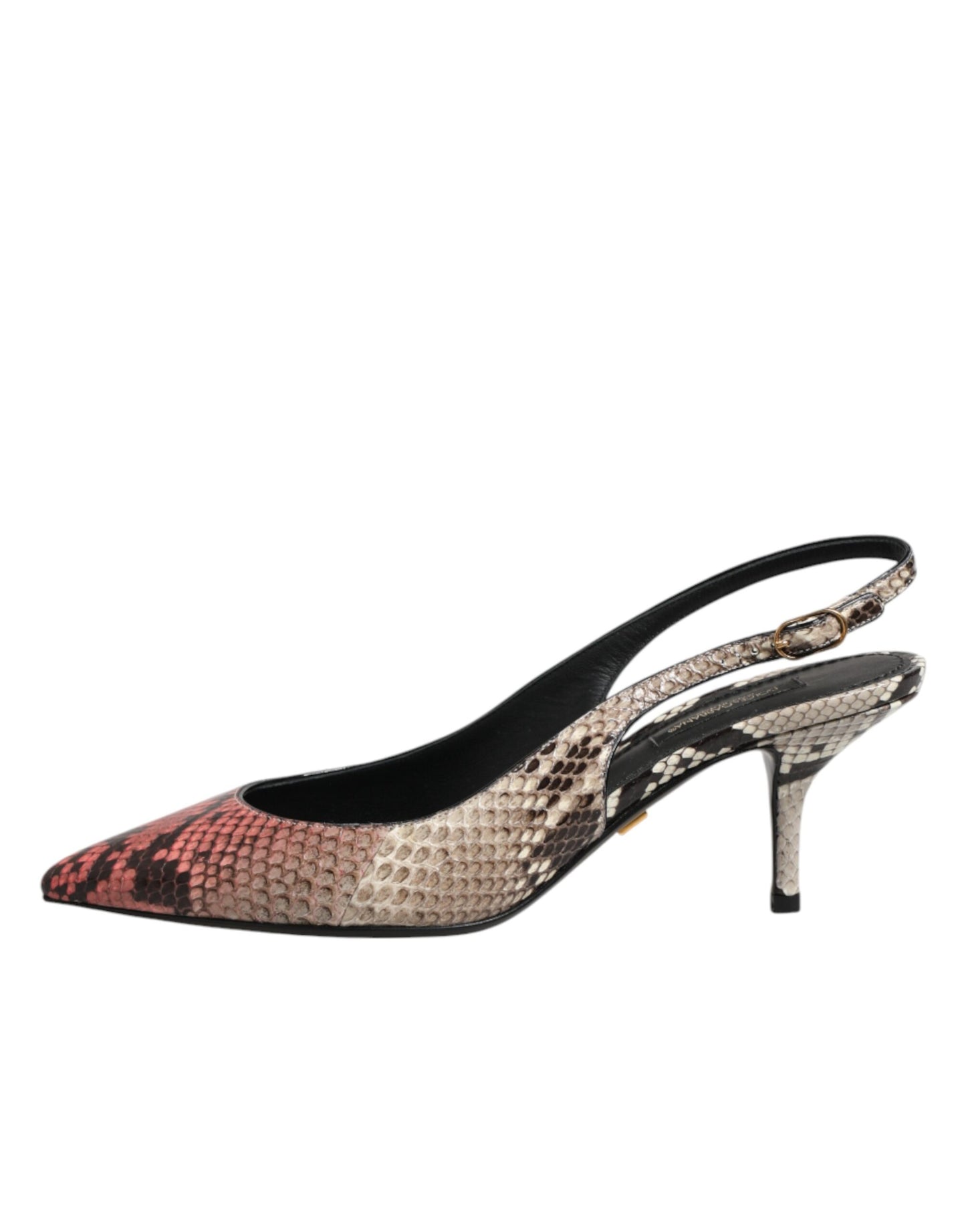 Scarpe con tacco e cinturino posteriore in pelle multicolore Dolce & Gabbana