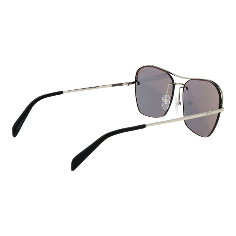 Occhiali da sole in metallo argentato Emilio Pucci
