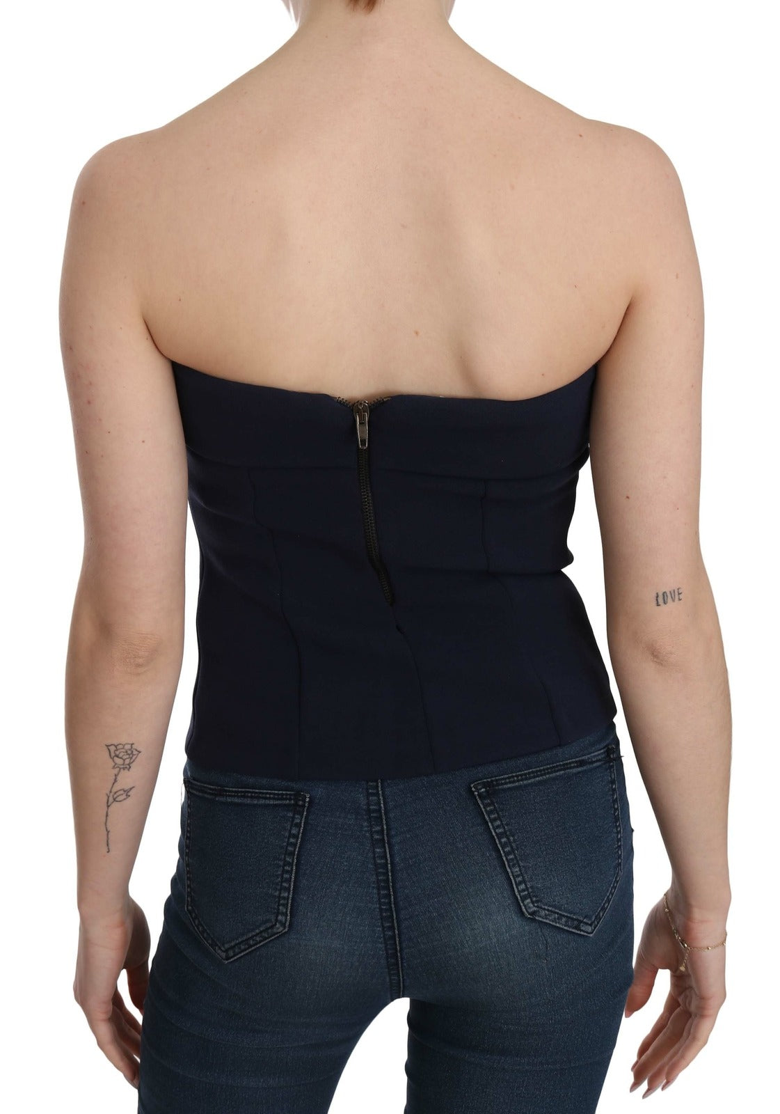Blusa a tubino con cerniera sulla schiena senza spalline Costume National