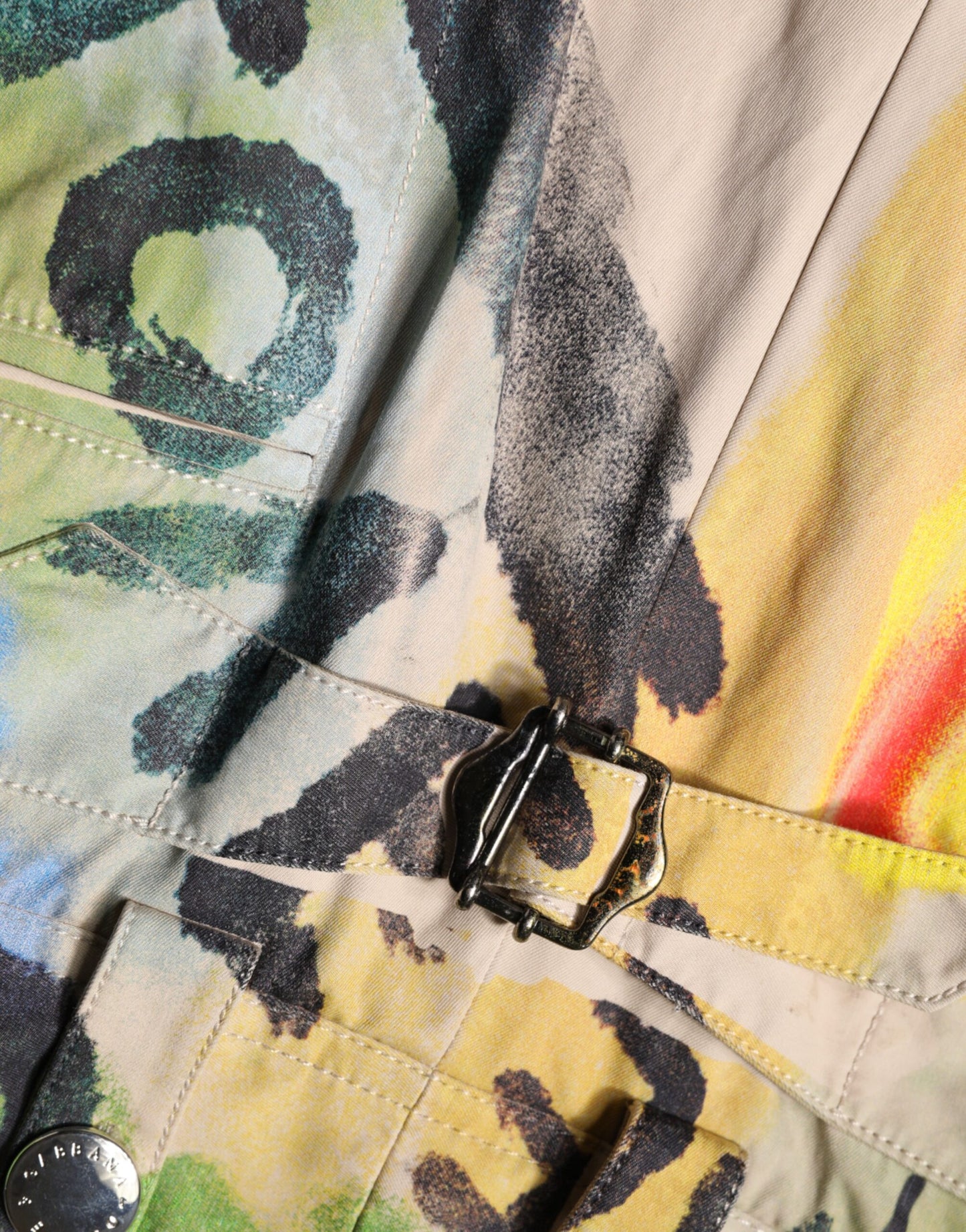 Bermuda a vita alta con graffiti multicolor Dolce & Gabbana