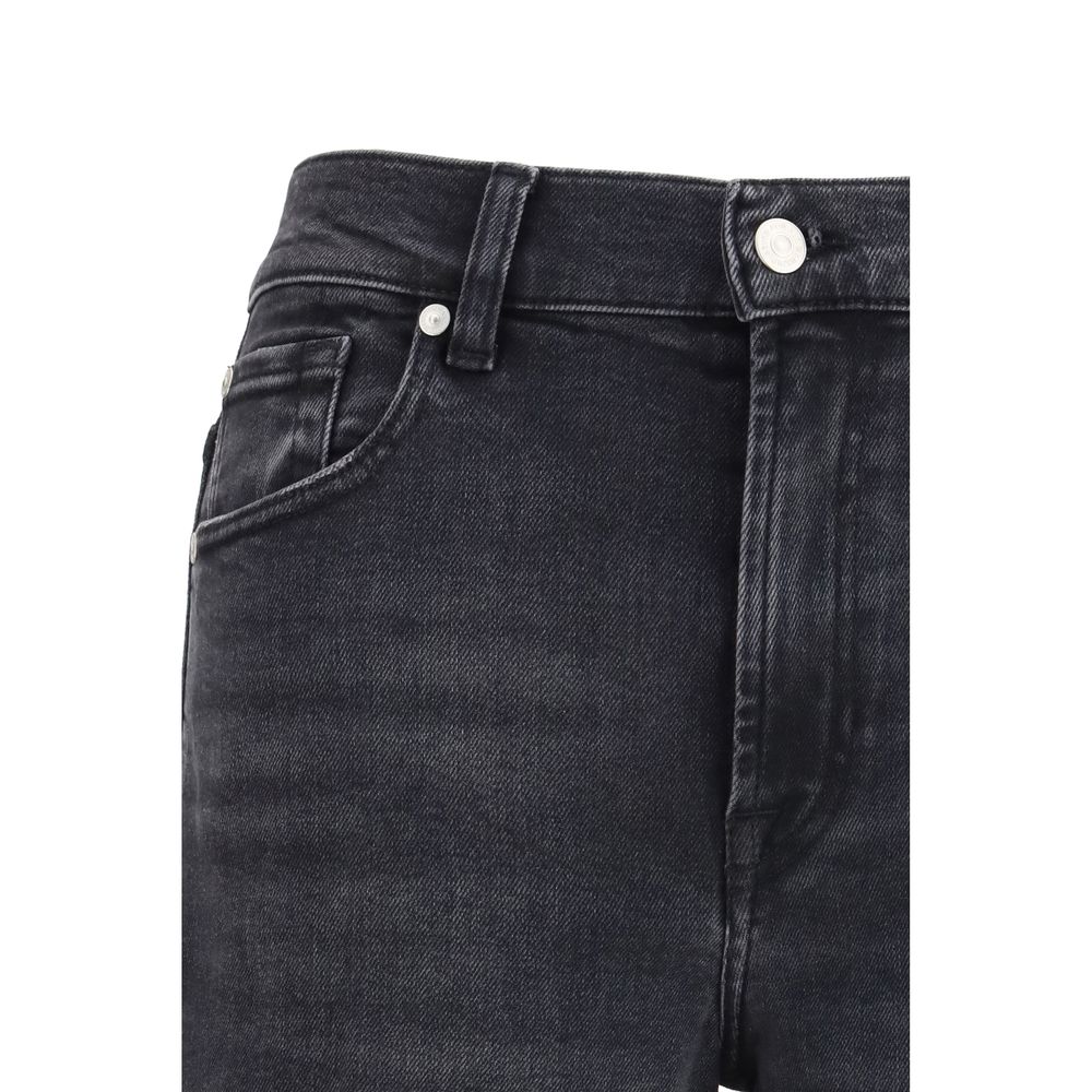 Jeans dritti in cotone nero 7FOR