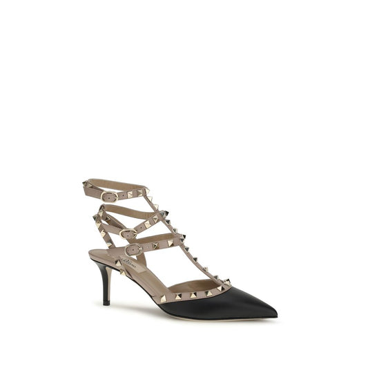 Valentino Garavani - Décolleté Bos Taurus in pelle di vitello nera con tacco medio