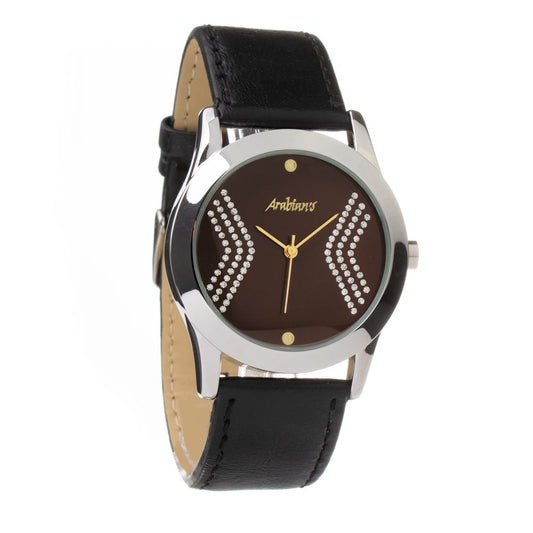 Orologio elegante in pelle nera ARABIANS