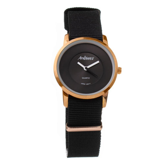 Orologio elegante in tessuto nero ARABIANS