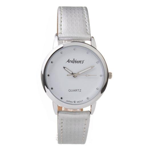 Orologio elegante in pelle argentata ARABIANS