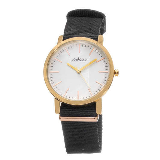 Orologio elegante in tessuto nero ARABIANS