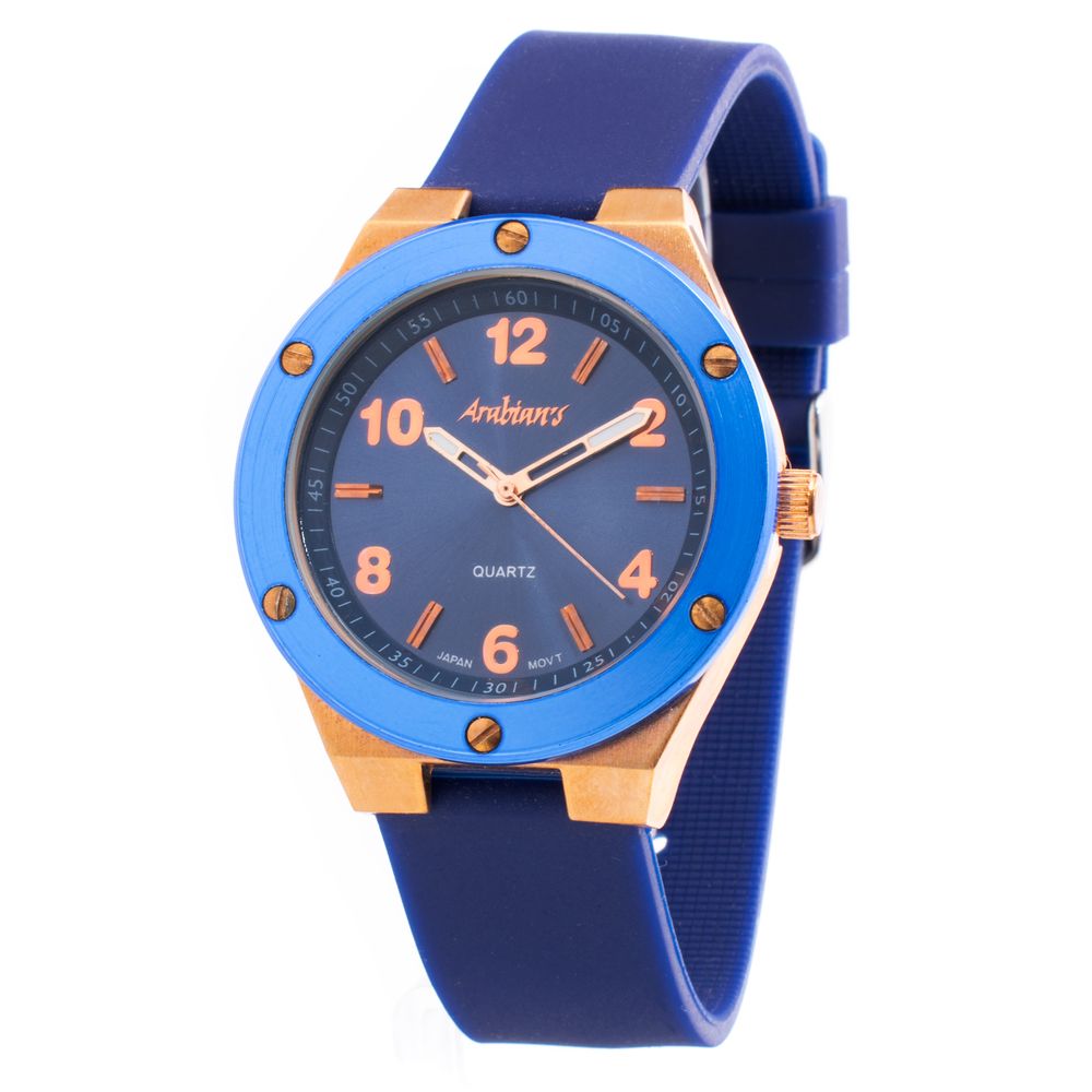 Orologio con cinturino in gomma blu ARABIANS