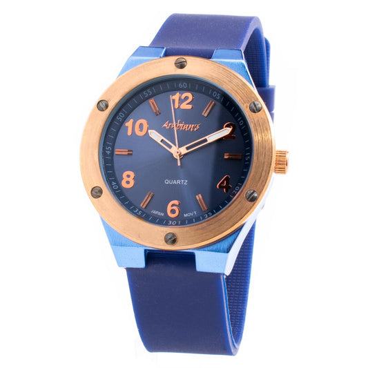 Orologio con cinturino in gomma blu ARABIANS