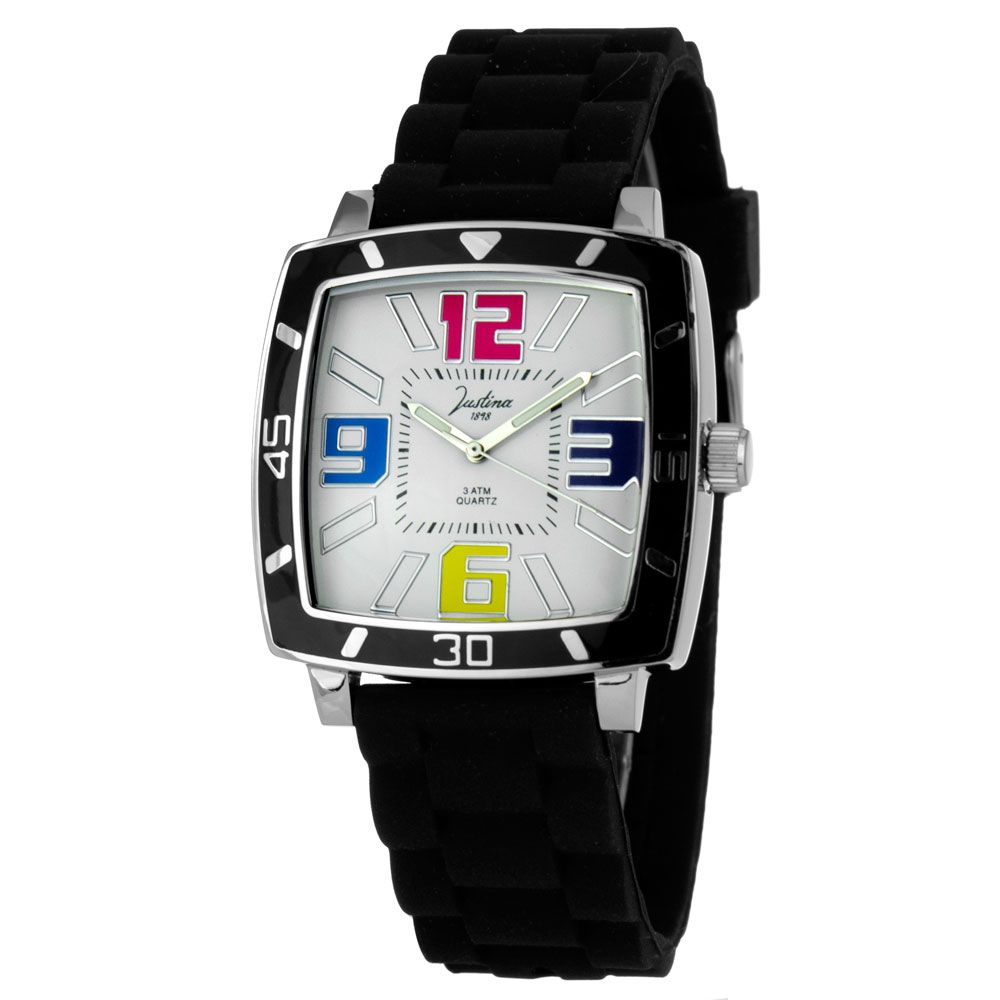 Orologio sportivo JUSTINA in gomma nera