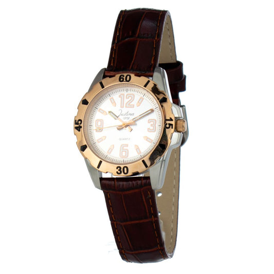 Orologio elegante in pelle marrone JUSTINA