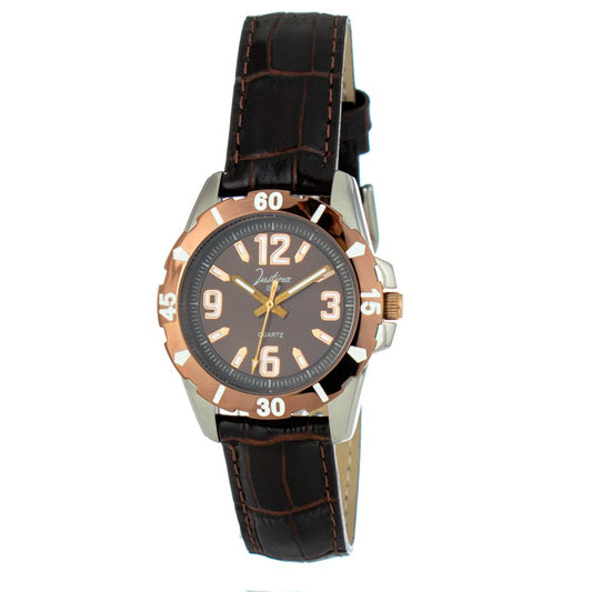 Orologio elegante in pelle marrone JUSTINA