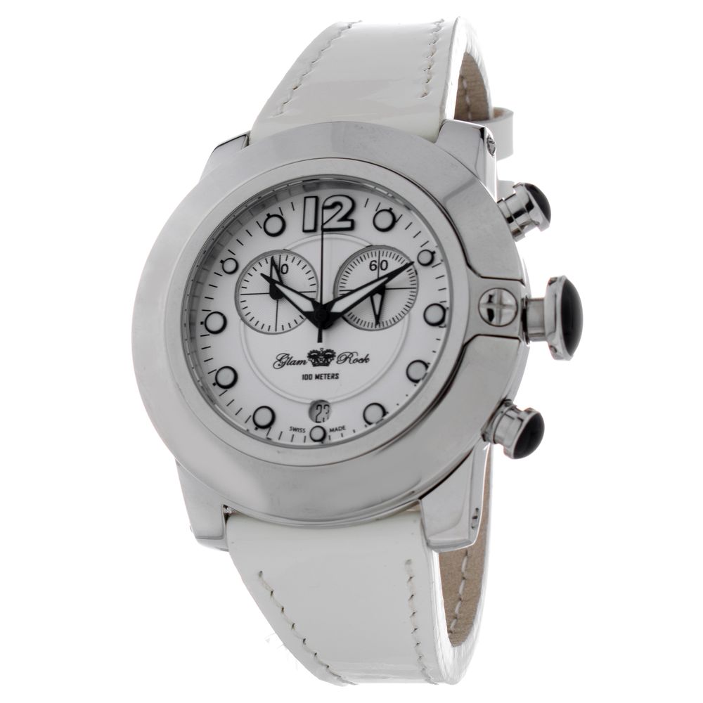 Orologio elegante in pelle bianca GLAM ROCK