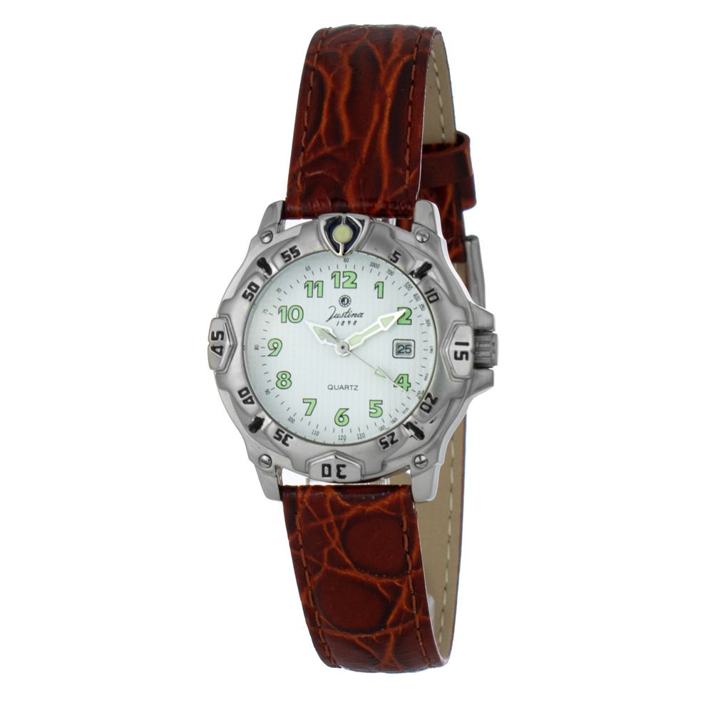 Orologio elegante in pelle marrone JUSTINA