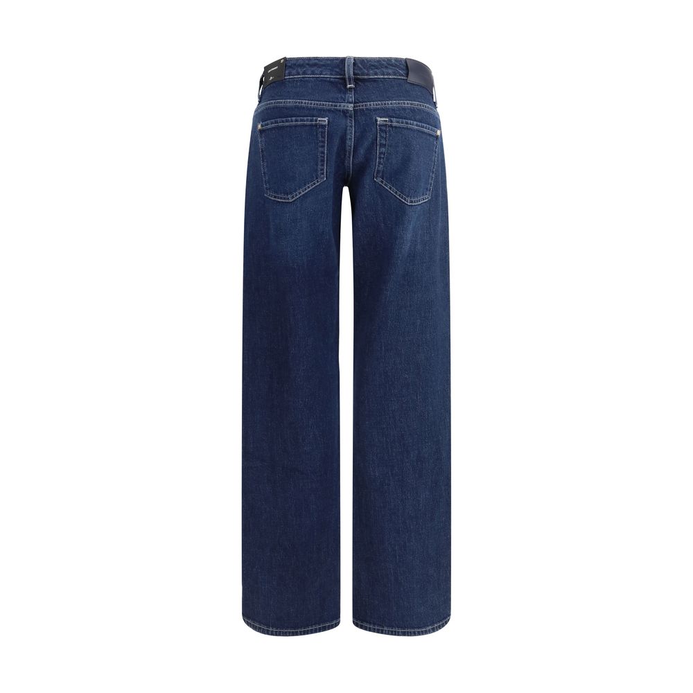 Jeans dritti in cotone blu 7FOR
