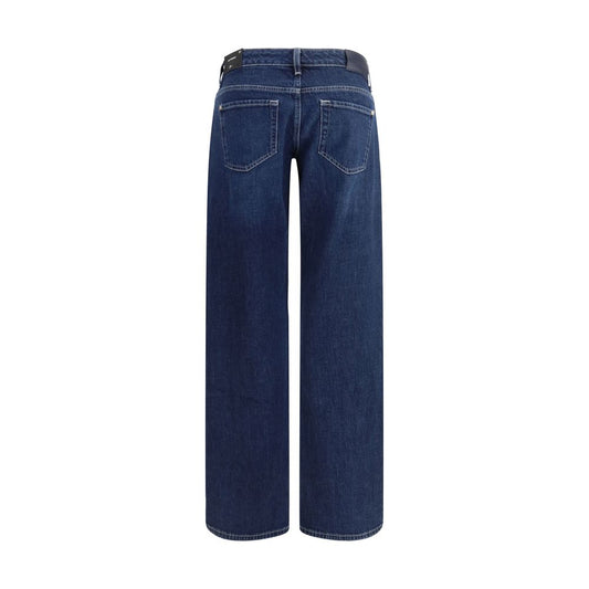 Jeans dritti in cotone blu 7FOR