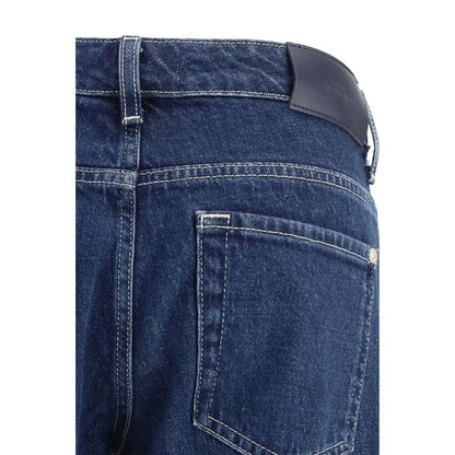 Jeans dritti in cotone blu 7FOR