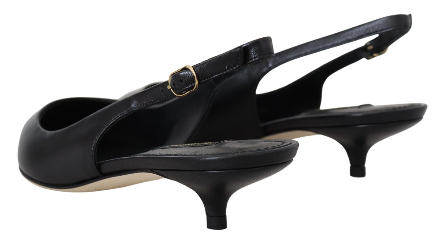 Scarpe con tacco e décolleté in pelle nera Dolce & Gabbana