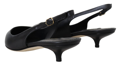 Scarpe con tacco e décolleté in pelle nera Dolce & Gabbana