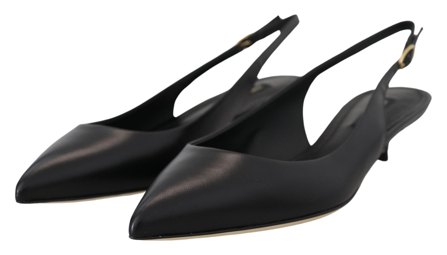 Scarpe con tacco e décolleté in pelle nera Dolce & Gabbana