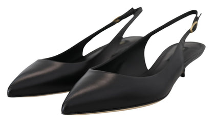 Scarpe con tacco e décolleté in pelle nera Dolce & Gabbana