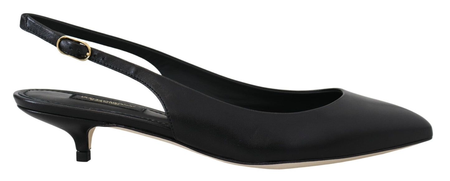 Scarpe con tacco e décolleté in pelle nera Dolce & Gabbana