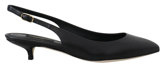Scarpe con tacco e décolleté in pelle nera Dolce & Gabbana