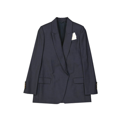 Giacche e cappotti in lana vergine blu Brunello Cucinelli