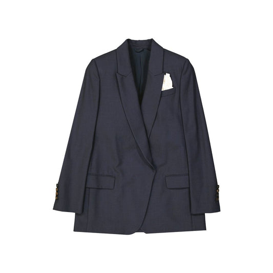 Giacche e cappotti in lana vergine blu Brunello Cucinelli