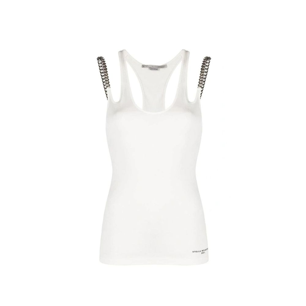 Canottiere in cotone bianco Stella McCartney