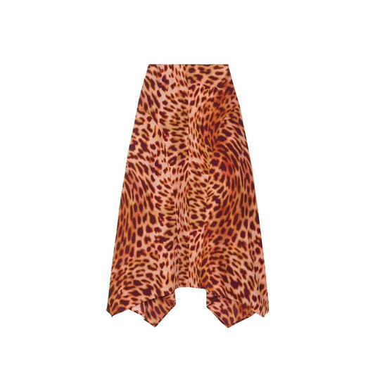 Gonna midi in seta arancione Stella McCartney