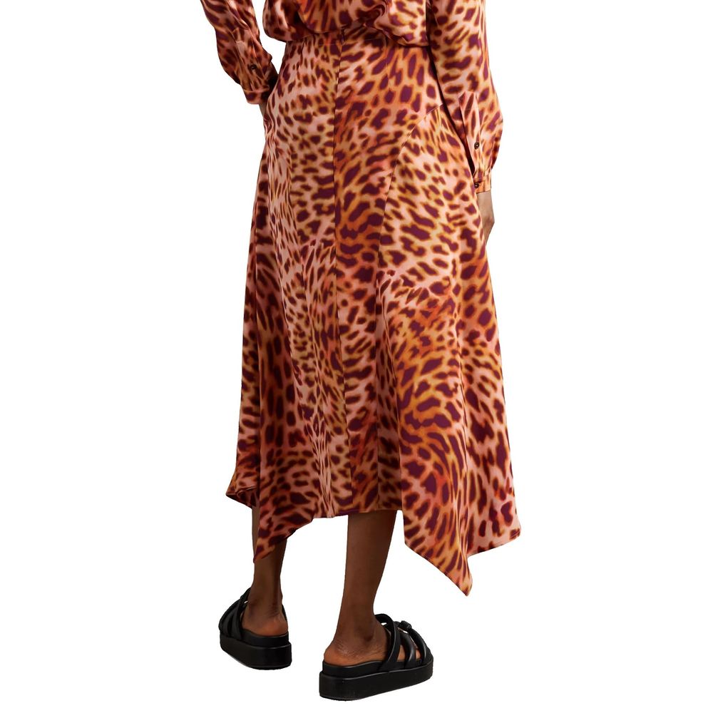 Gonna midi in seta arancione Stella McCartney