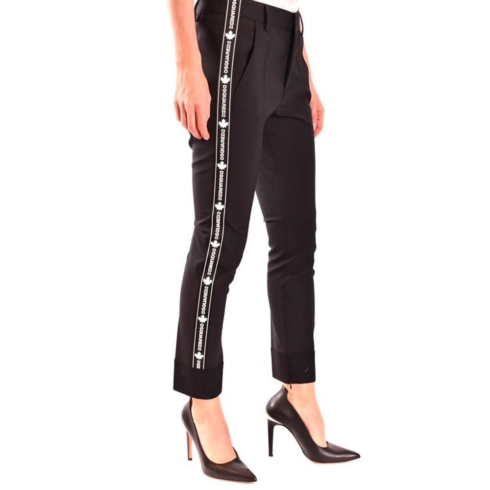 Pantaloni eleganti in lana nera Dsquared²
