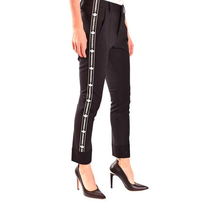 Pantaloni eleganti in lana nera Dsquared²