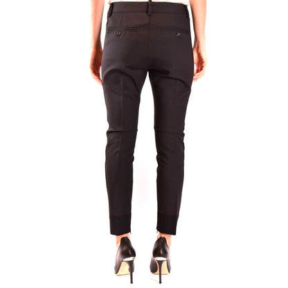 Pantaloni eleganti in lana nera Dsquared²
