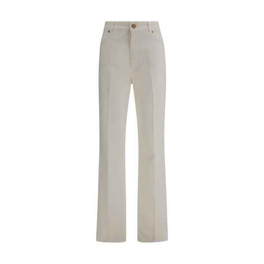 Jeans Balmain in cotone bianco a gamba dritta