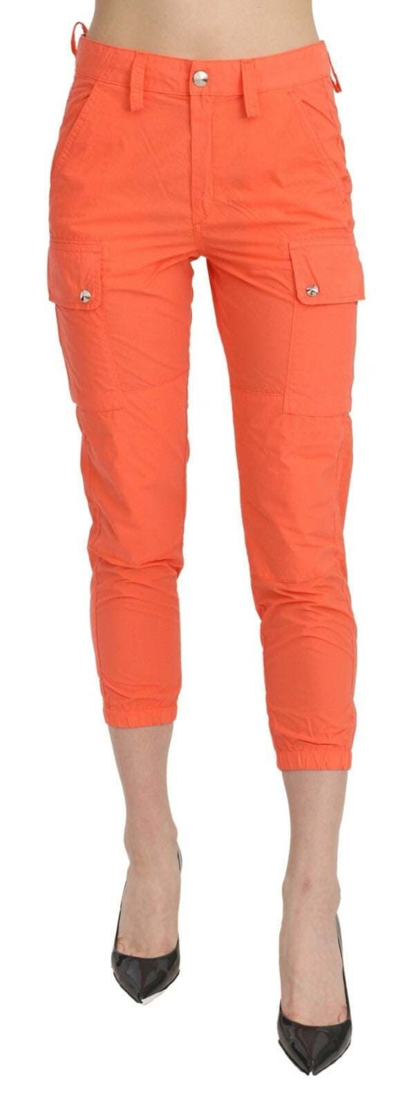 Pantaloni skinny a vita alta in cotone arancione CYCLE