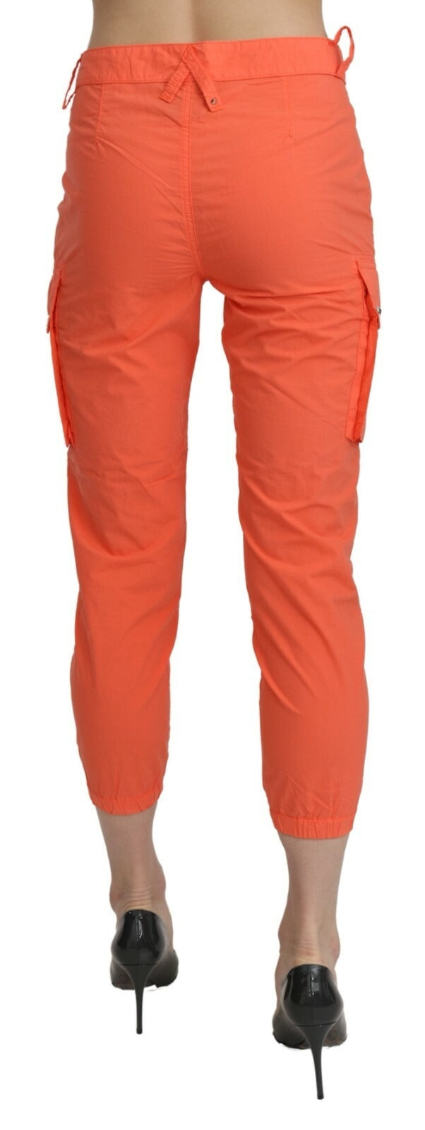 Pantaloni skinny a vita alta in cotone arancione CYCLE