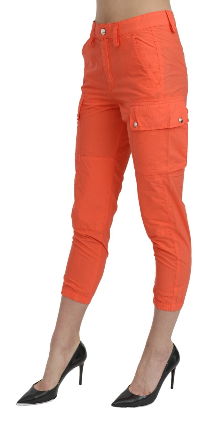 Pantaloni skinny a vita alta in cotone arancione CYCLE