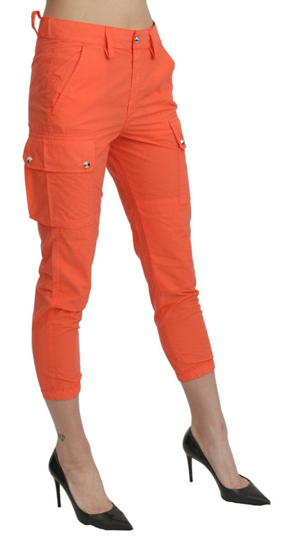 Pantaloni skinny a vita alta in cotone arancione CYCLE