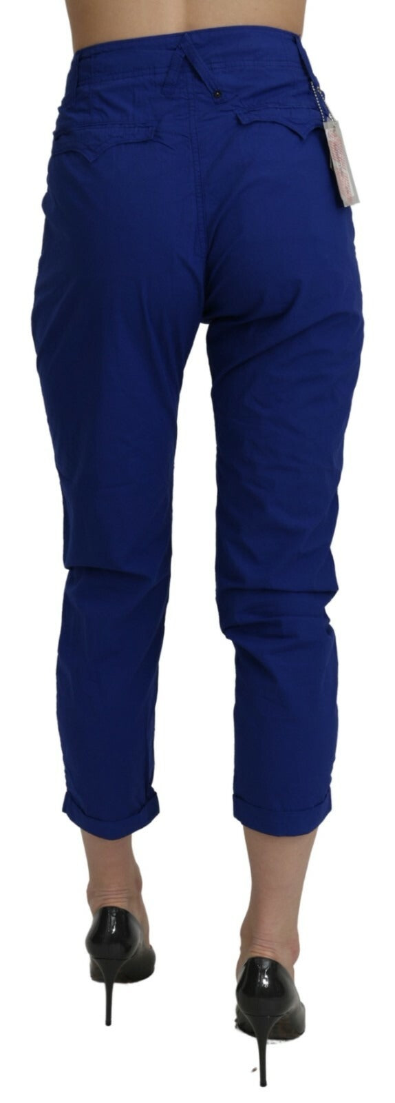 Pantaloni skinny a vita alta in cotone blu royal CYCLE