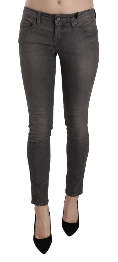 Jeans skinny a vita bassa grigi lavati di Costume National