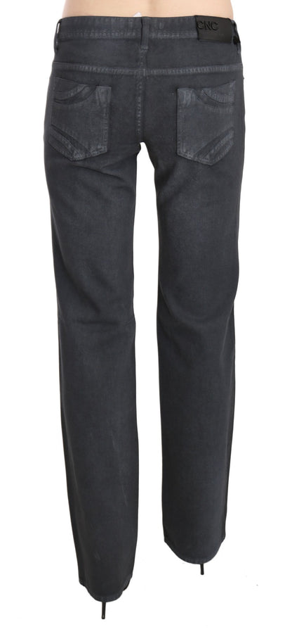 Jeans con pantaloni in denim dritti a vita bassa grigi Costume National