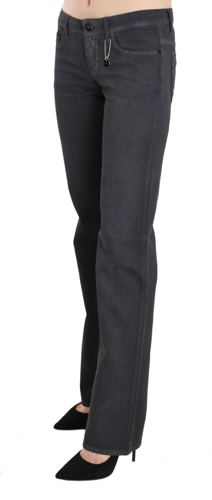 Jeans con pantaloni in denim dritti a vita bassa grigi Costume National