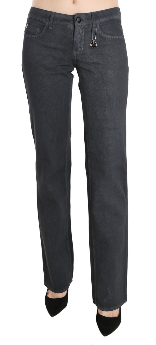 Jeans con pantaloni in denim dritti a vita bassa grigi Costume National
