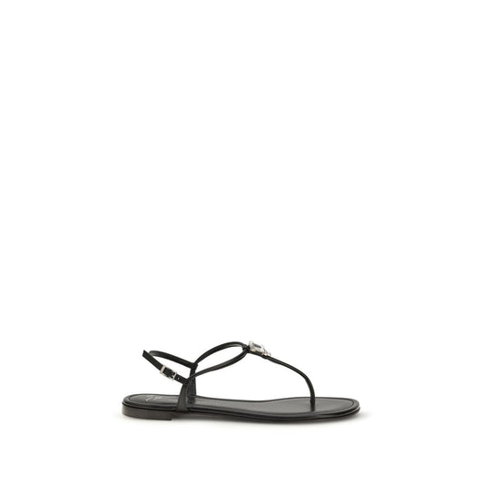 Giuseppe Zanotti Sandali bassi Bos Taurus in pelle di vitello nera