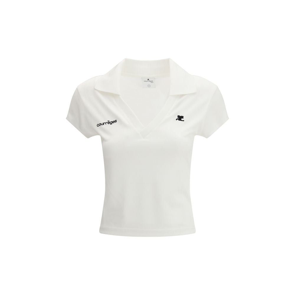 Polo Courrèges in cotone bianco